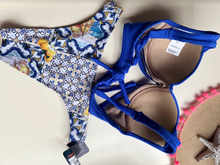 Load image into Gallery viewer, Hot Pant Bikini Bottom | Enhancer Bikini Top | Blue Printed