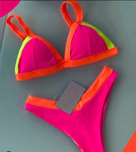 Load image into Gallery viewer, Fixed Triangle Bikini | Sie Swim Bottom | Fluorescent Pink