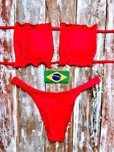 Load image into Gallery viewer, Ruched Trim Bikini - Red