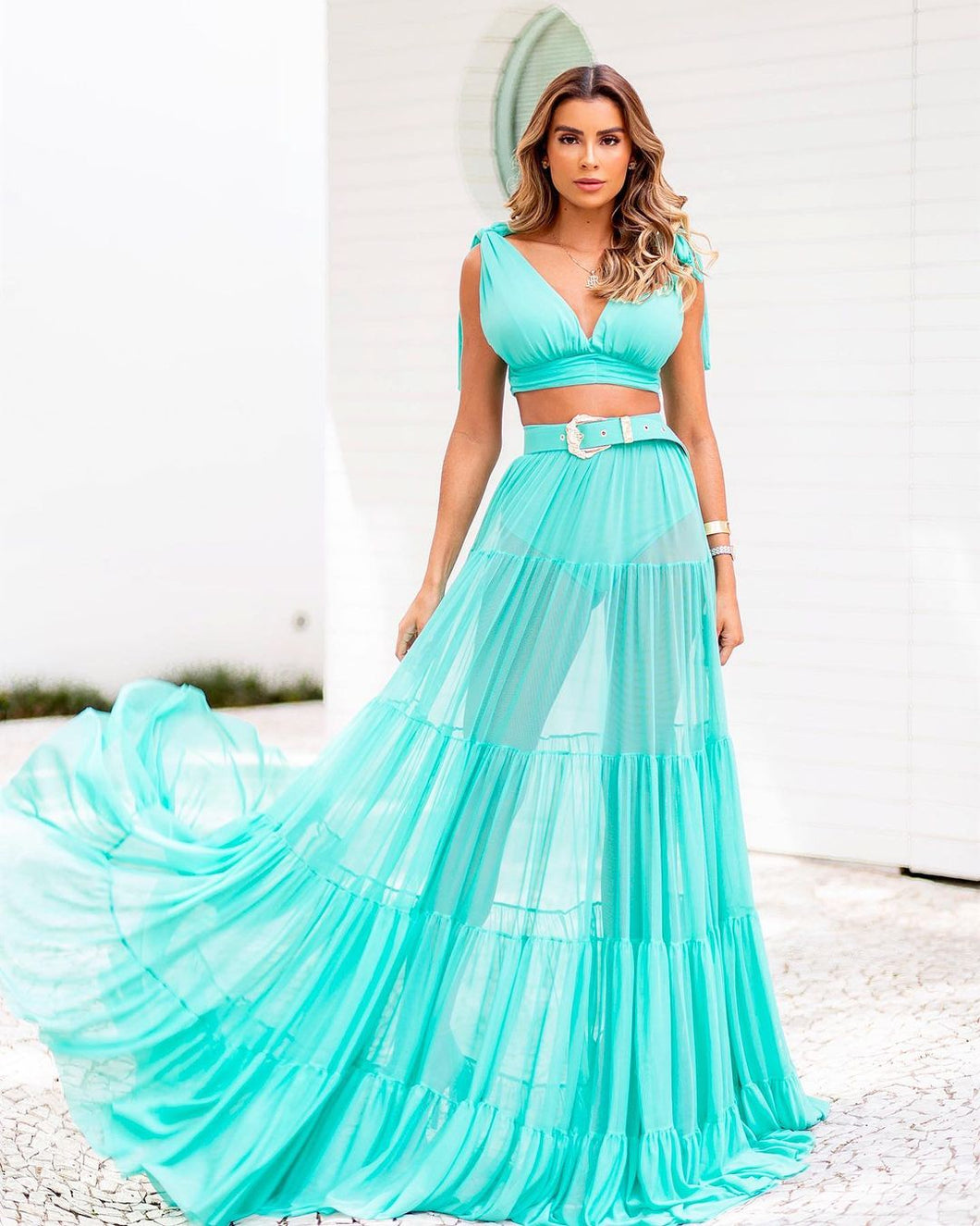 3pack Long Skirt - Turquoise