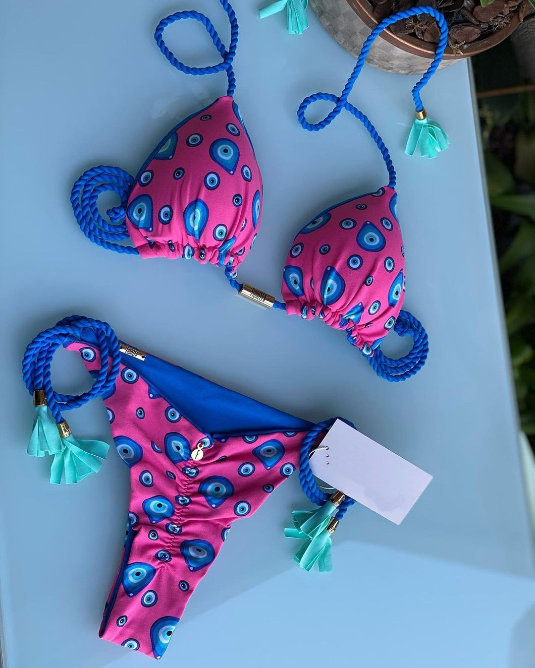 Triangle Bikini | Pink Nazar and Blue
