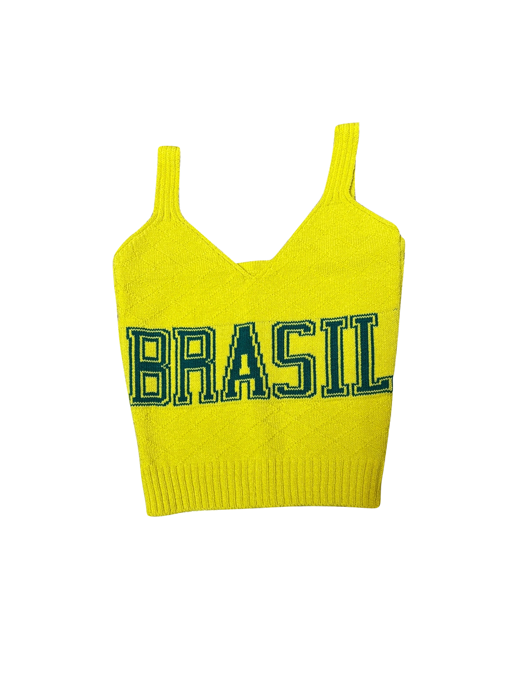 Brazil Crop Knit Top Yellow