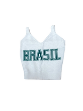 Load image into Gallery viewer, Brazil Crop Knit Top White
