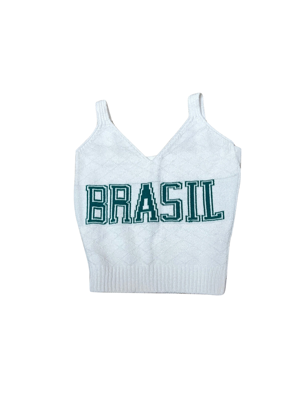 Brazil Crop Knit Top White