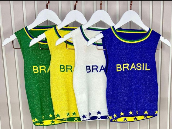 Brazil Crop Knit Lurex White