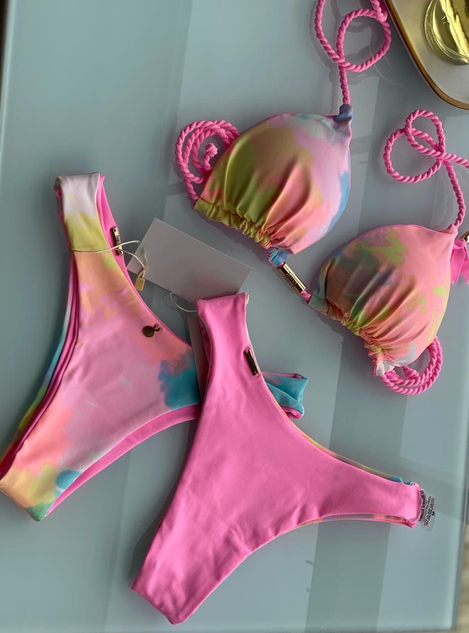 Tie-Dye Sie Swim Bikini | Pink