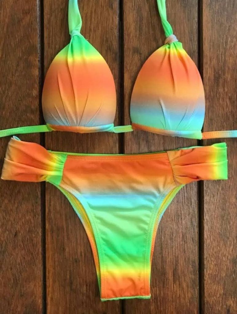 Tie Dye Triangle Bikini Top | Wide Side Bikini Bottom