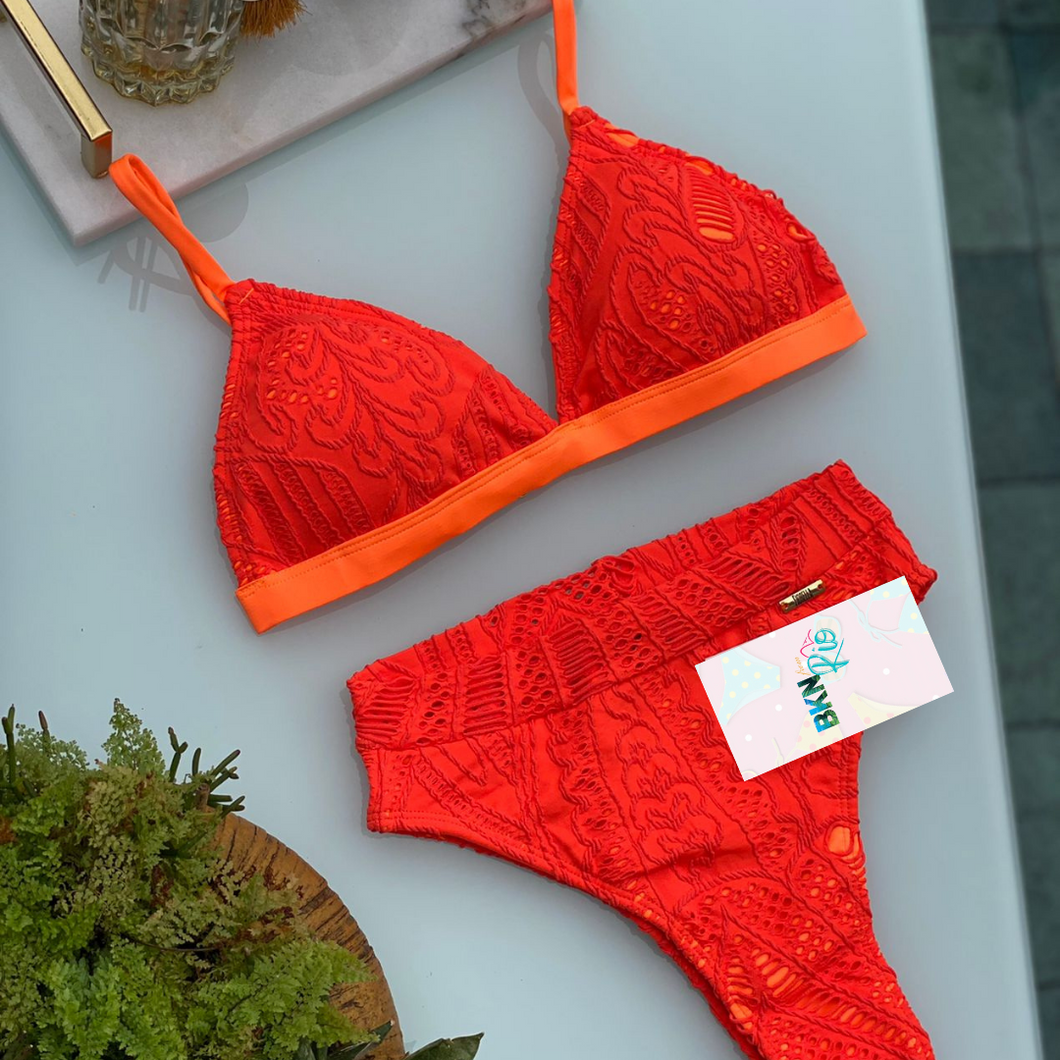 Brazilian Bikini Sie Swim Hot Pant Bottom | Orange Fluorescent