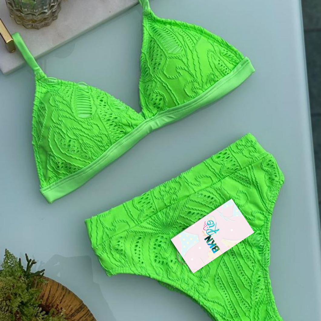 Brazilian Bikini Sie Swim Hot Pant Bottom | Lime Fluorescent